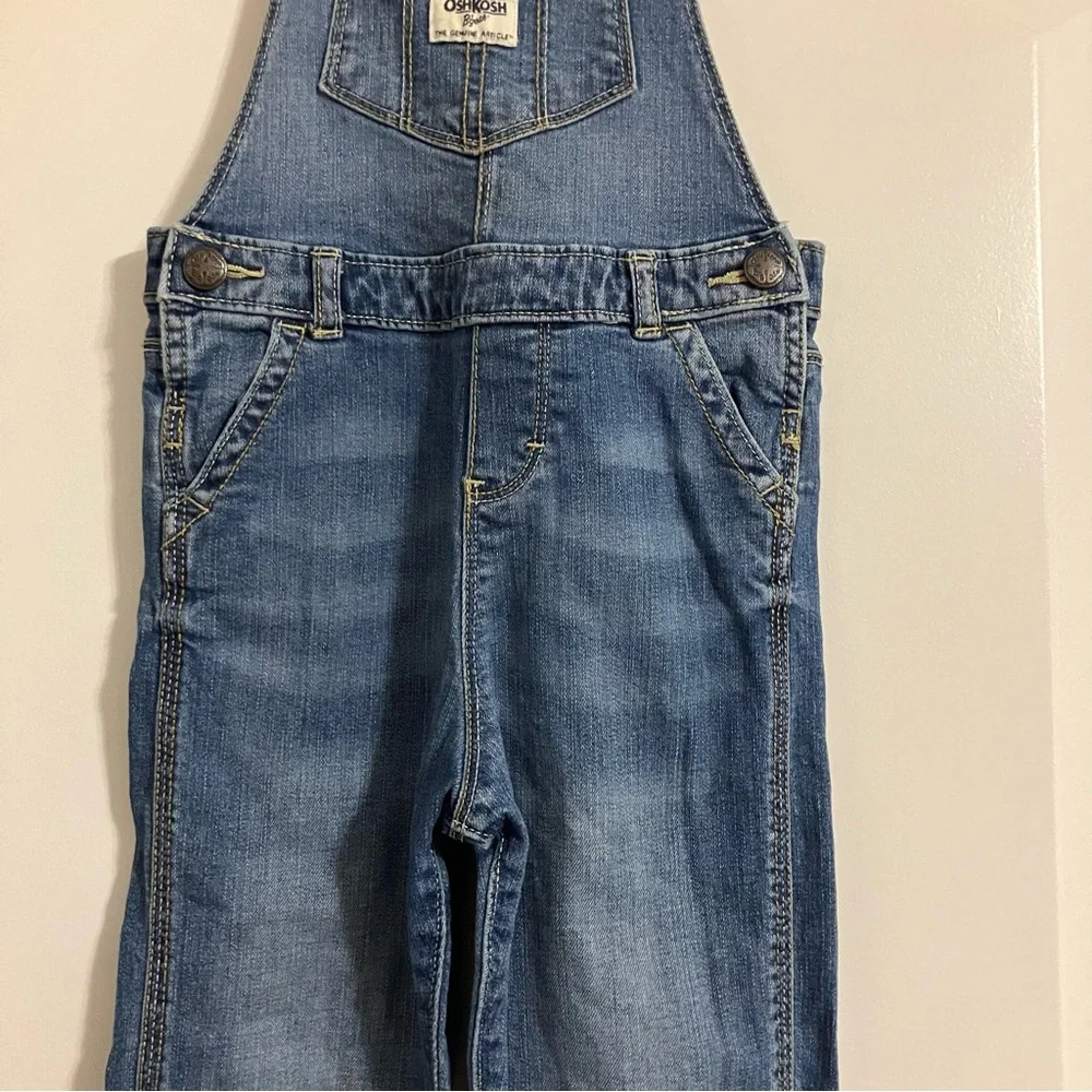OshKosh denim overalls adjustable straps metal hardware vestbak Girls‎ 4T